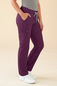 KAERE Pantalon Femme - avec poches cargo prune