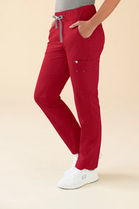 KAERE Pantalon Femme - avec poches cargo rouge