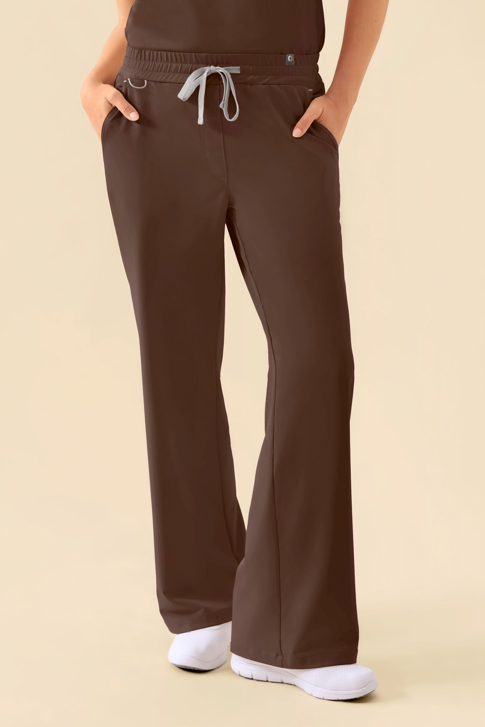 KAERE Pantalon Femme - large jambe coffee