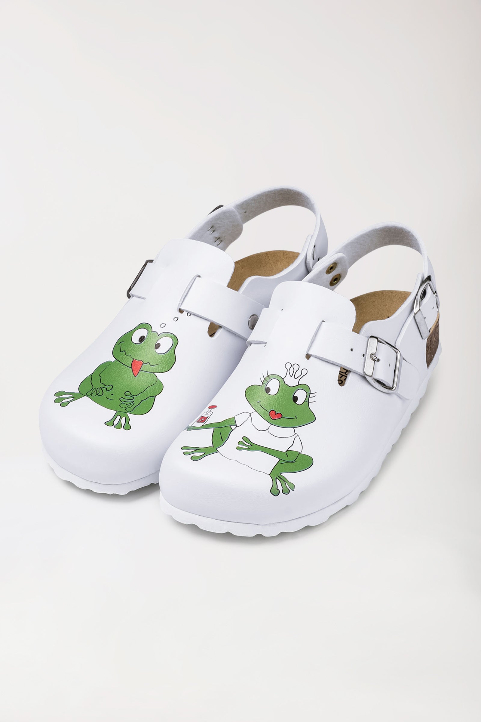 Sabots Femme - Motif imprimé - blanc