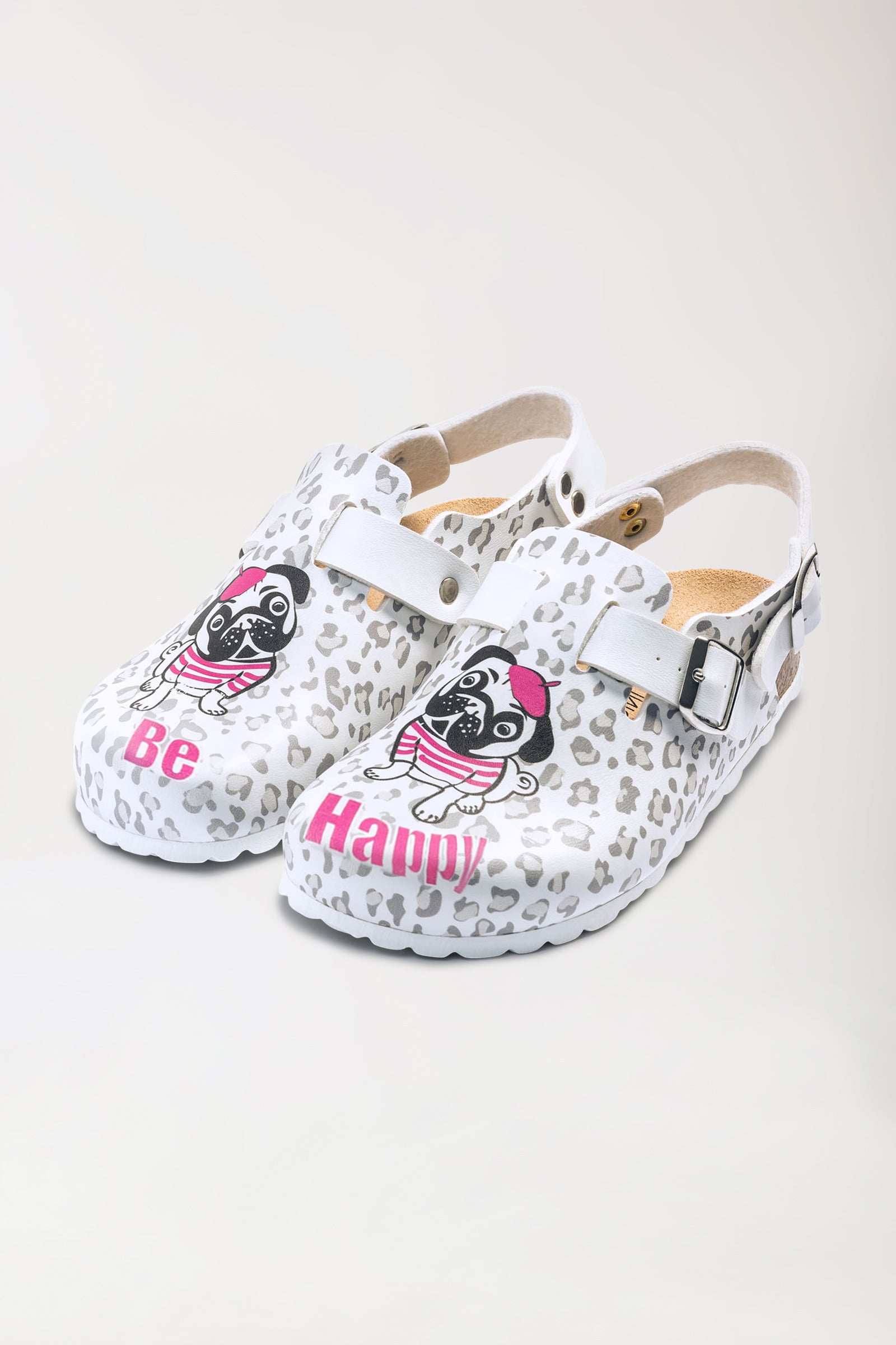 Sabots Femme blanc/gris/pink