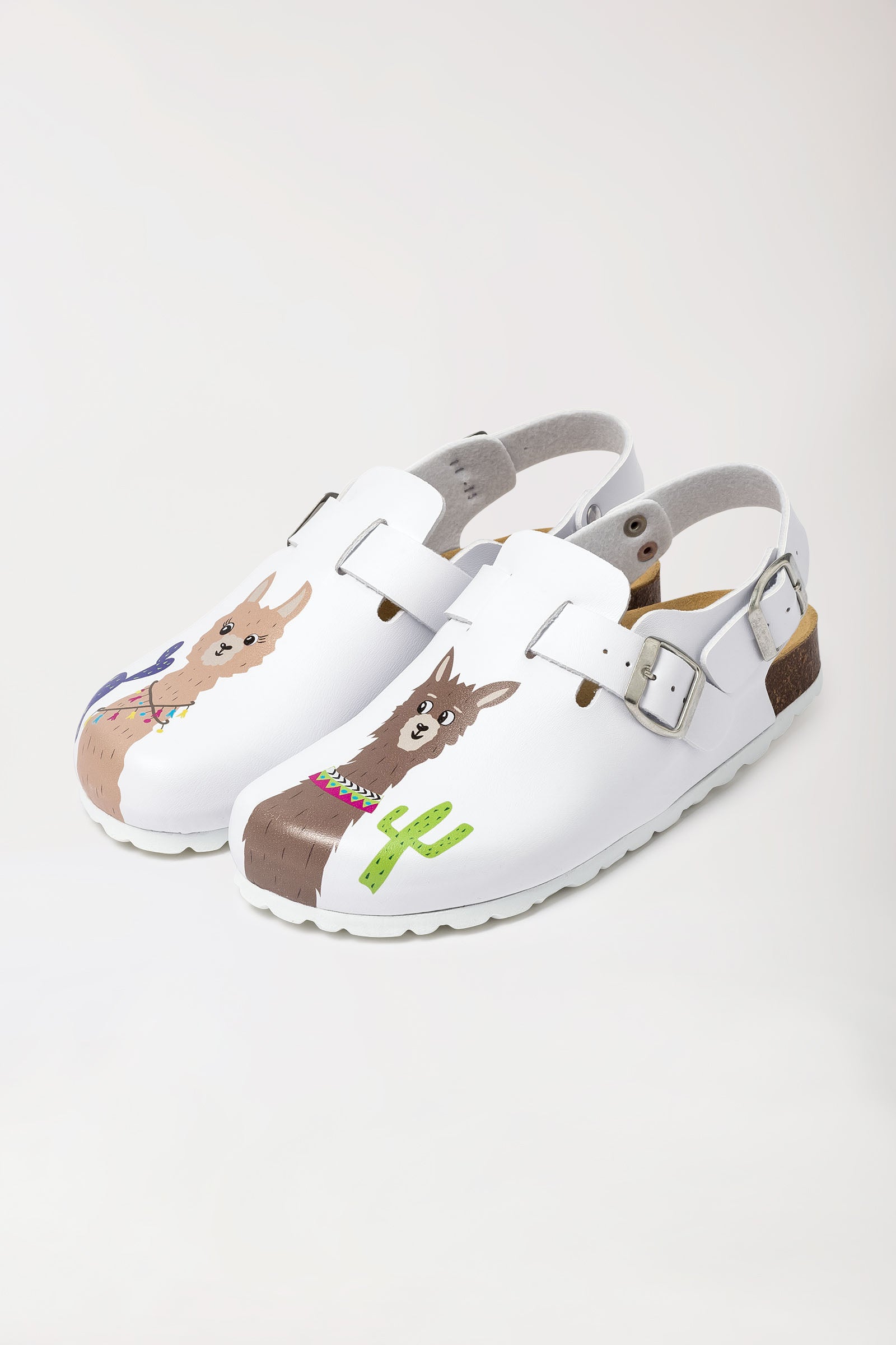 Sabots Femme - Bride talon - Motifs imprimés - blanc/multicolore
