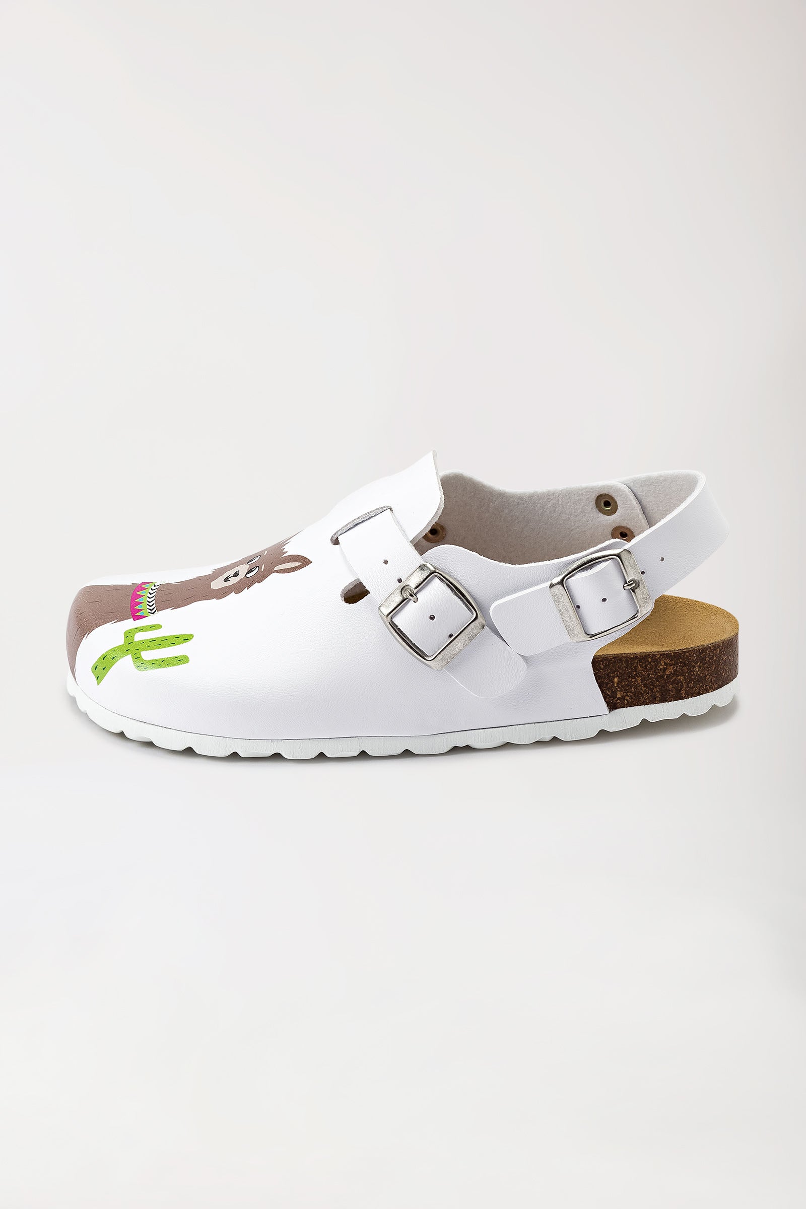 Sabots Femme - Bride talon - Motifs imprimés - blanc/multicolore, Vue de face 