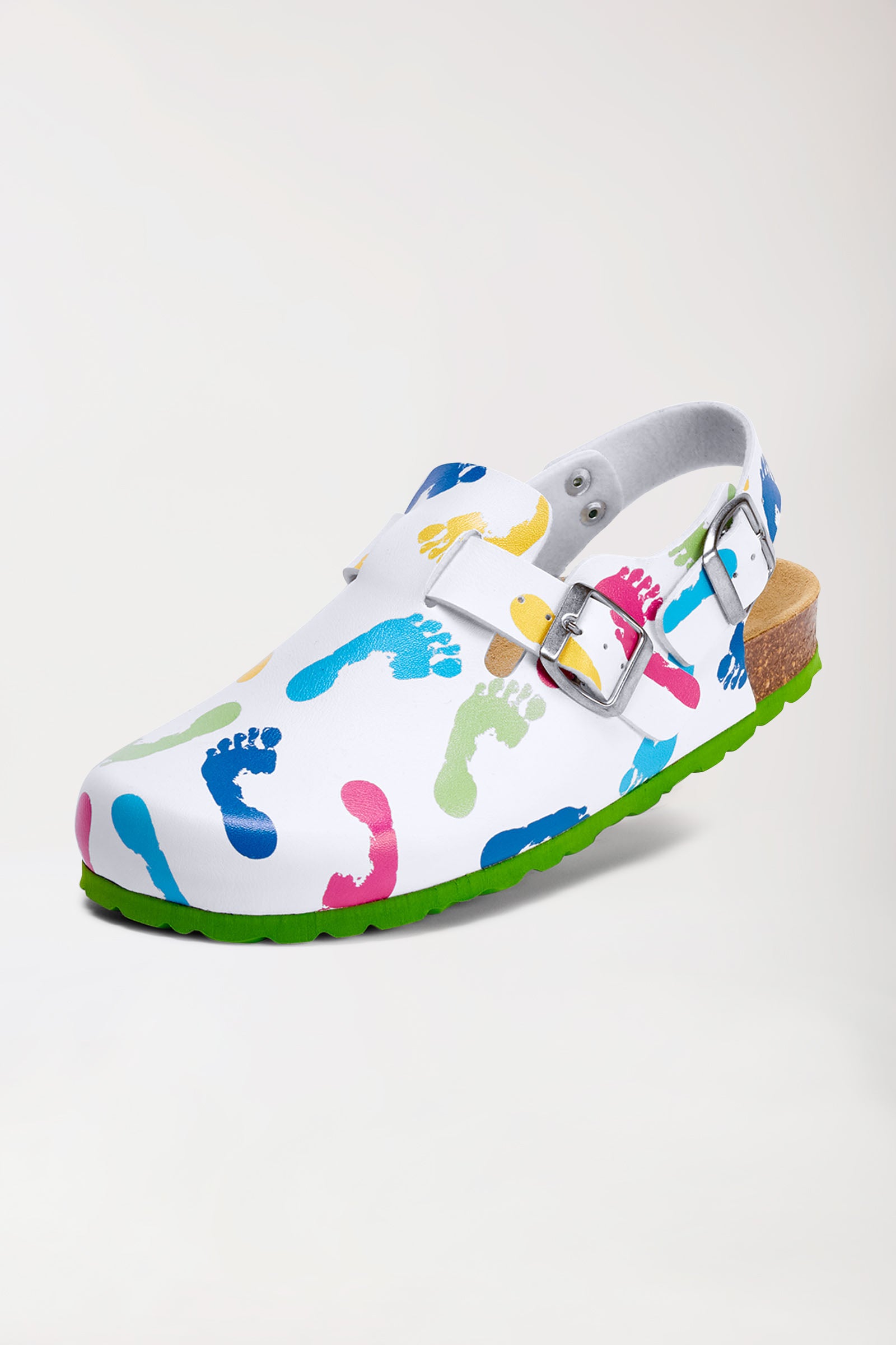 Sabots Femme blanc/vert pomme/multicolore