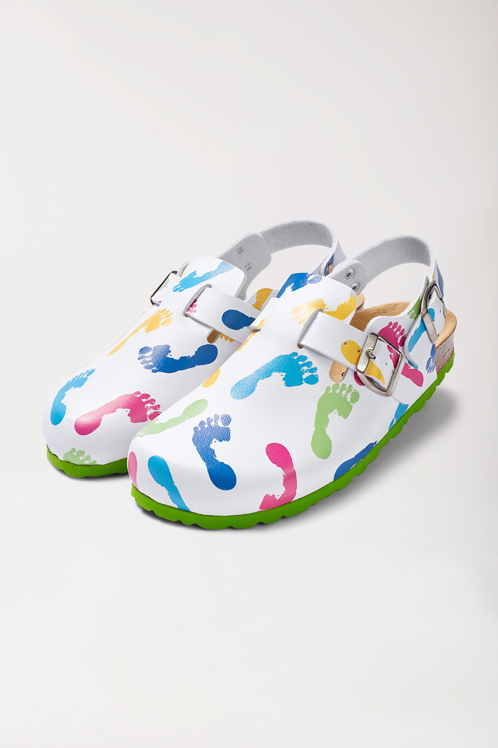 Sabots Femme blanc/vert pomme/multicolore