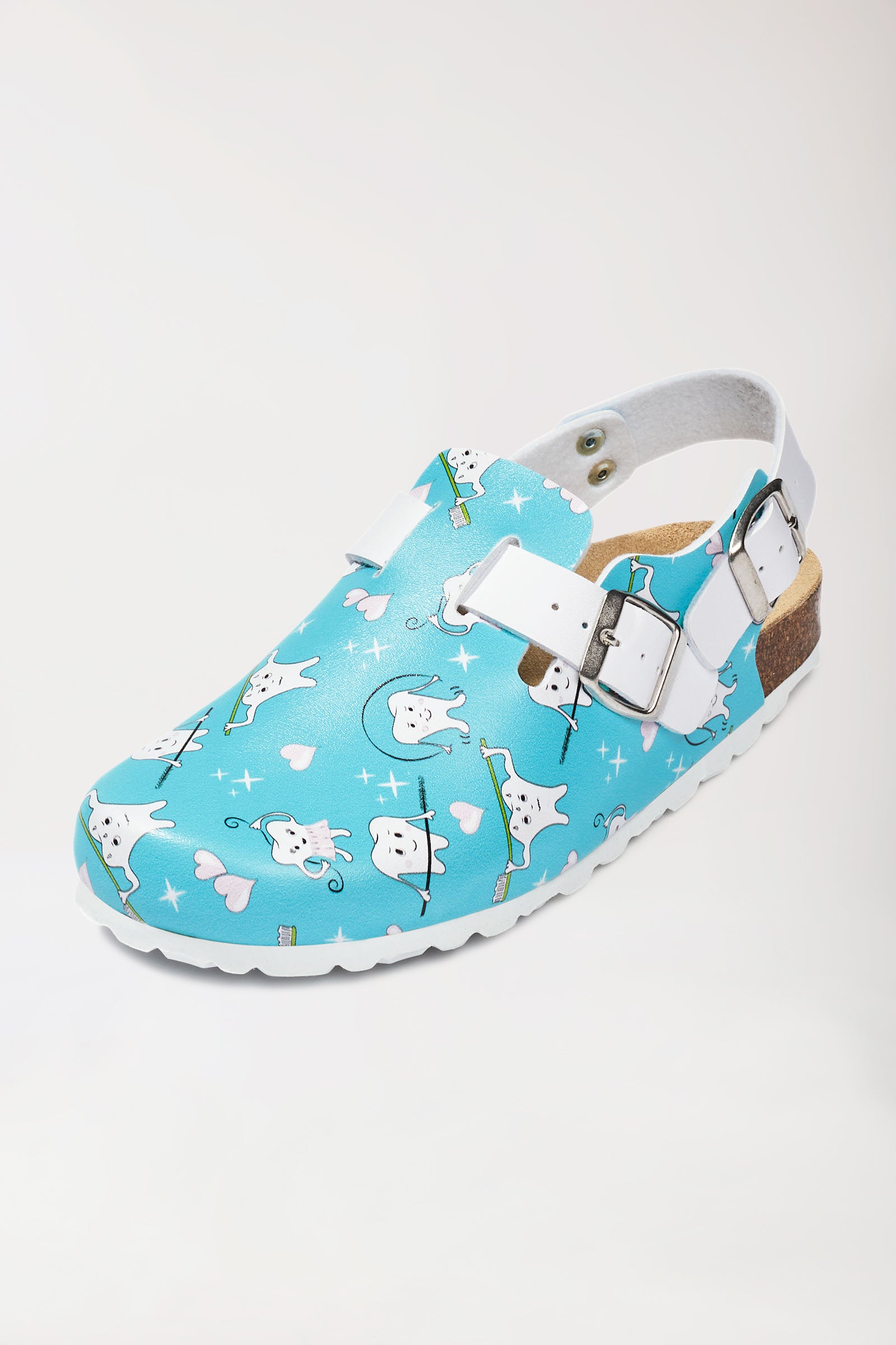 Sabots Femme turquoise/blanc