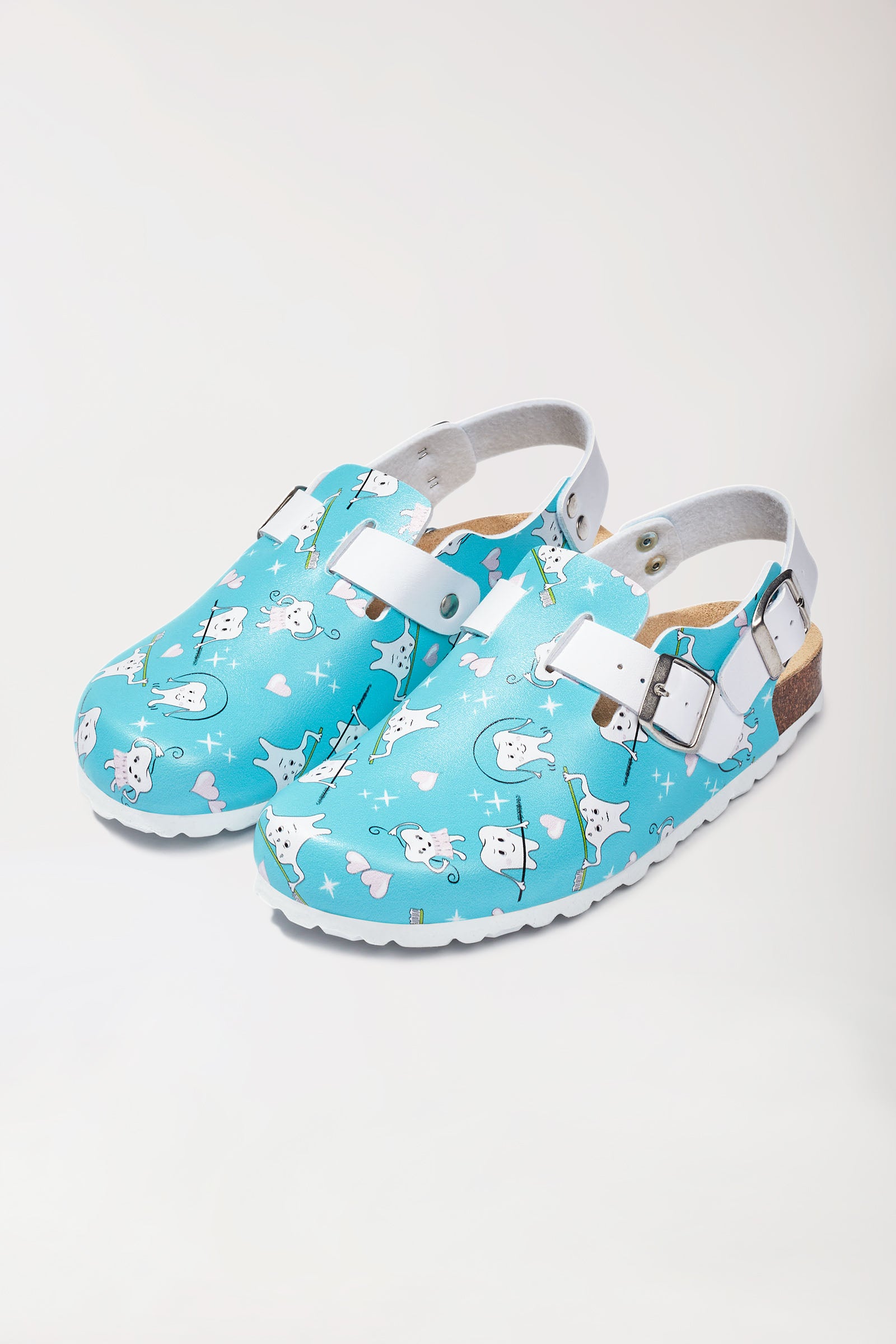 Sabots Femme turquoise/blanc