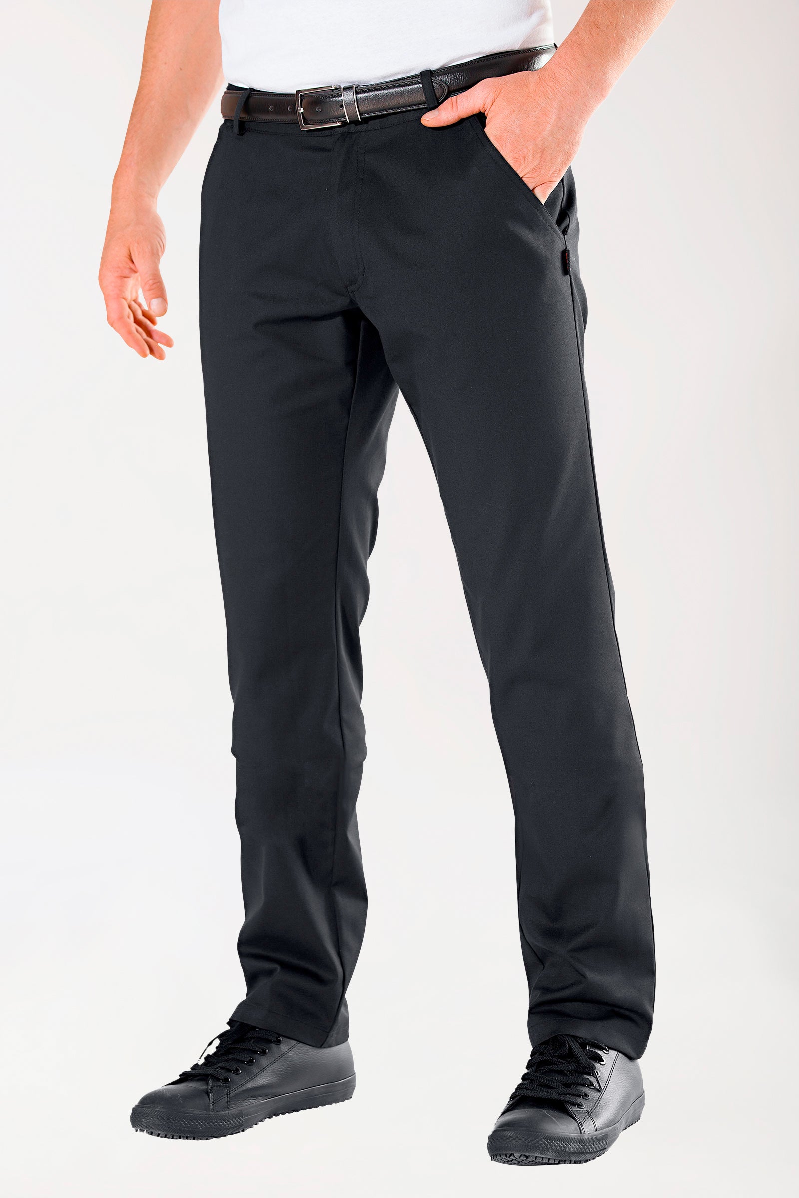 Gastro Pantalon Stretch Homme - Style Chino noir, Vue de face 