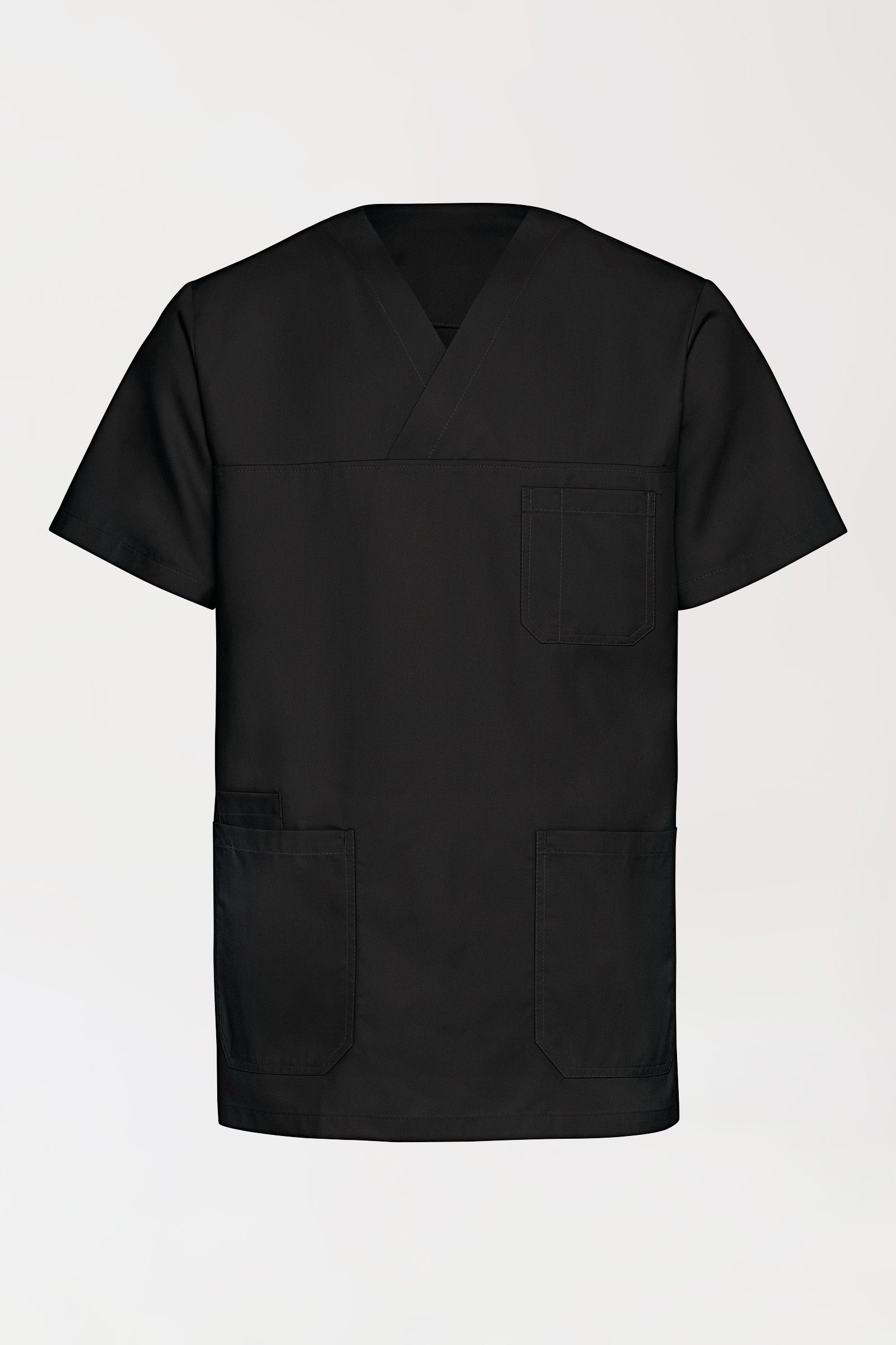 TENCEL™ Tunique Homme - Col V noir, Vue de face 