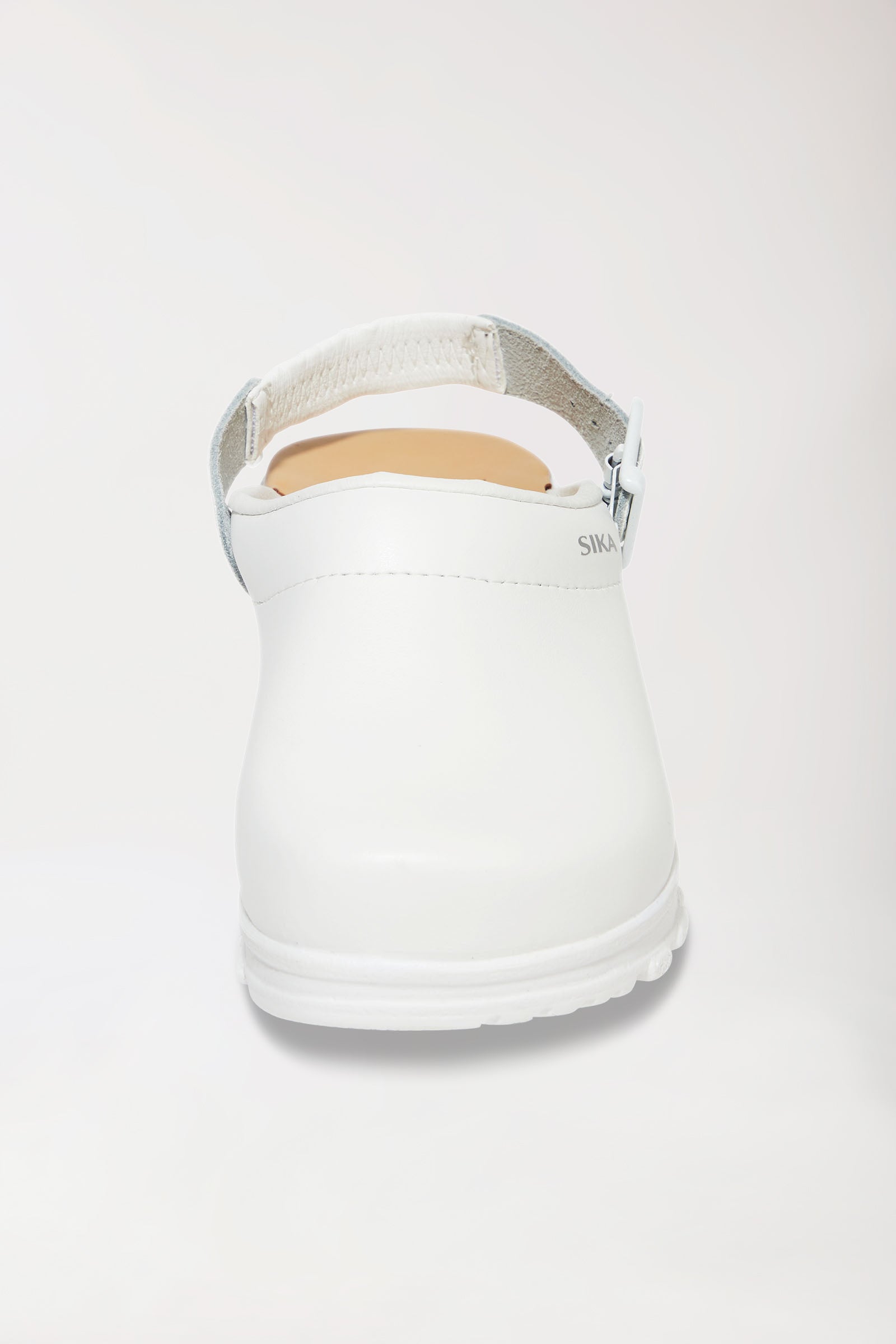 Sabots de travail blancs cuir Permair unisexe, Vue de face 