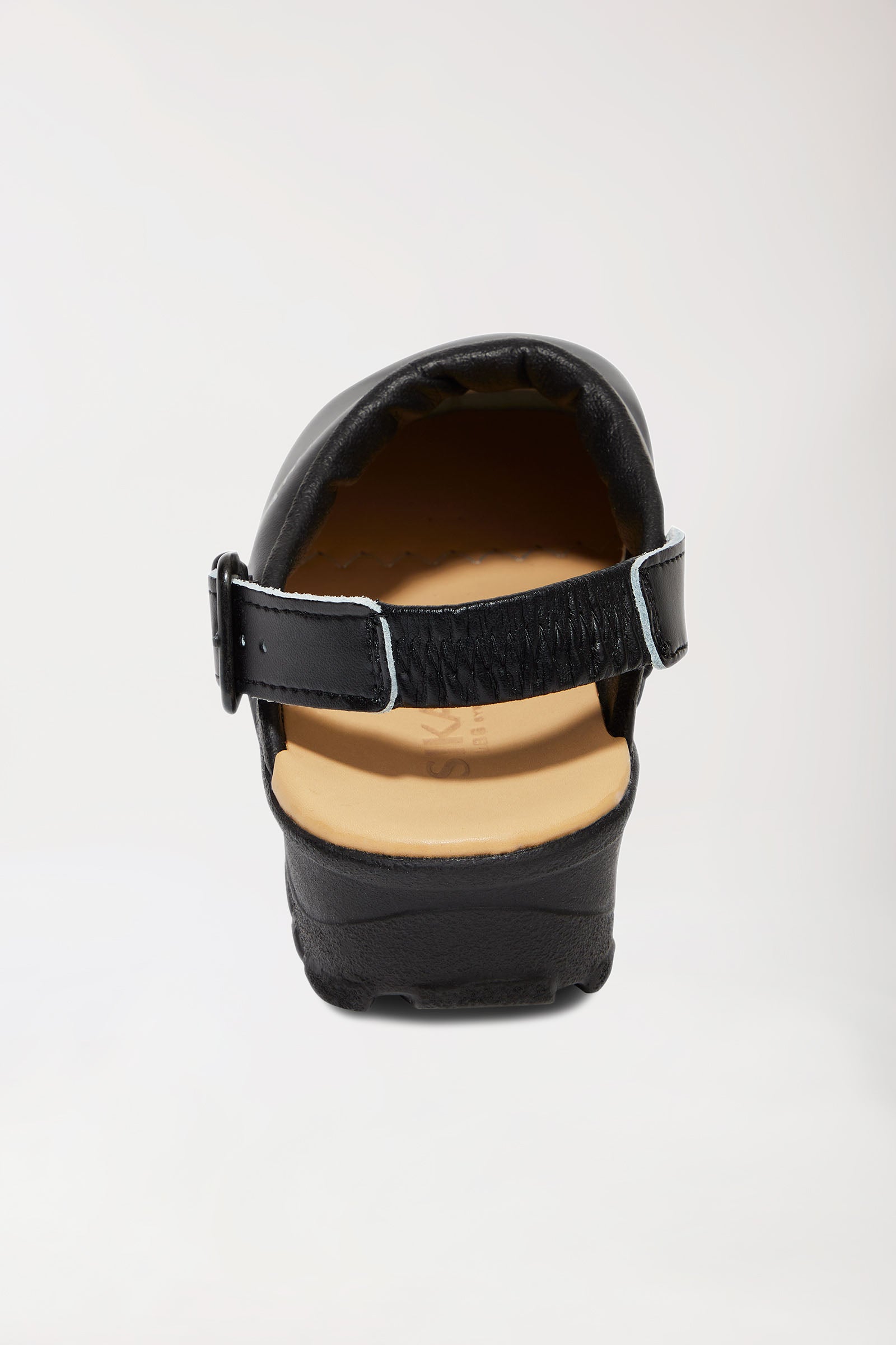 Sabots de travail noirs cuir Permair unisexe, Vue de face 